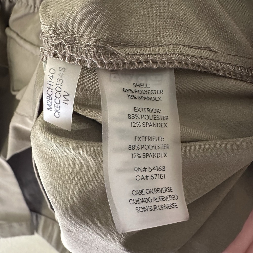 Calvin Klein Utility Jacket Shirt‎ Blouse Medium Green Elastic Waistband - Picture 8 of 8
